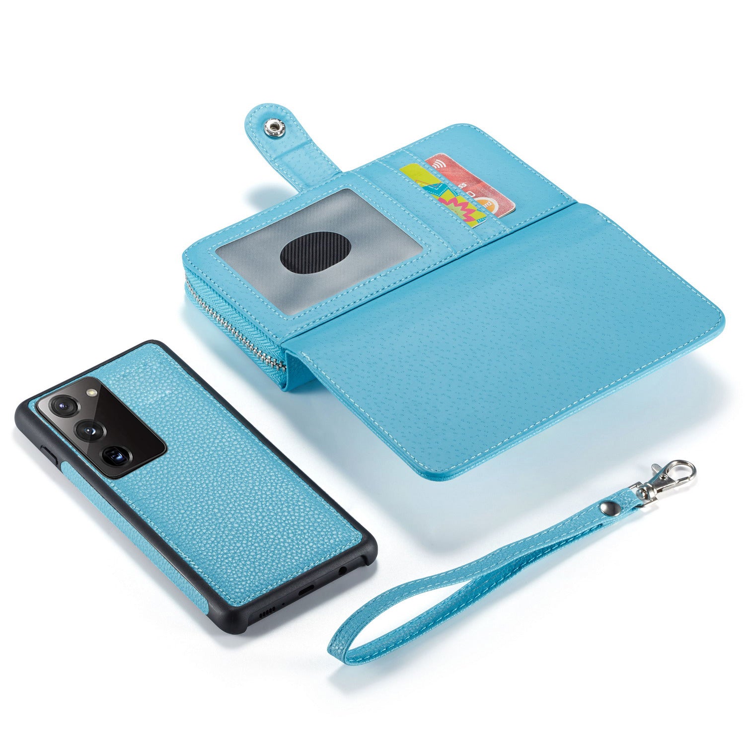 Samsung Note 20 Case Zipper Wallet (LightBlue)