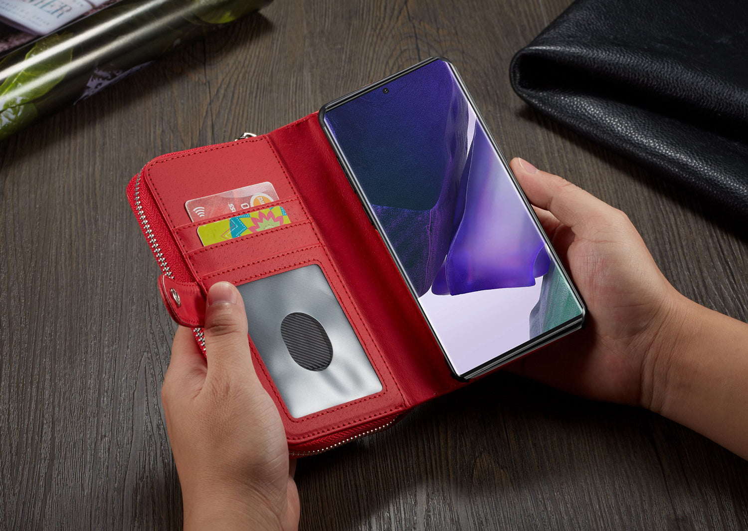 Samsung Note 20 Ultra Case Zipper Wallet (Red)