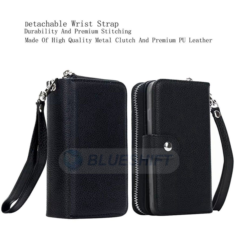 Samsung S6 Edge Case Zipper Wallet (Black)