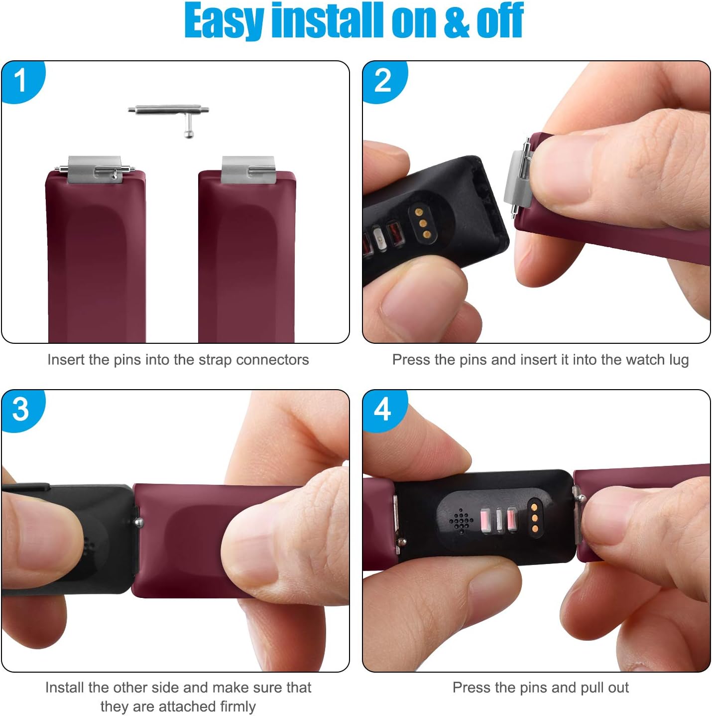 Fitbit Inspire Strap Sport Silicone (Maroon)