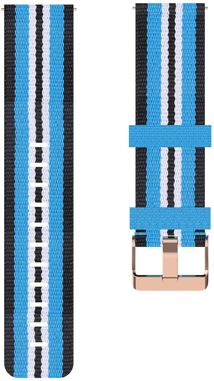 Garmin Venu 2 Plus Nylon Strap (Black/LightBlue)