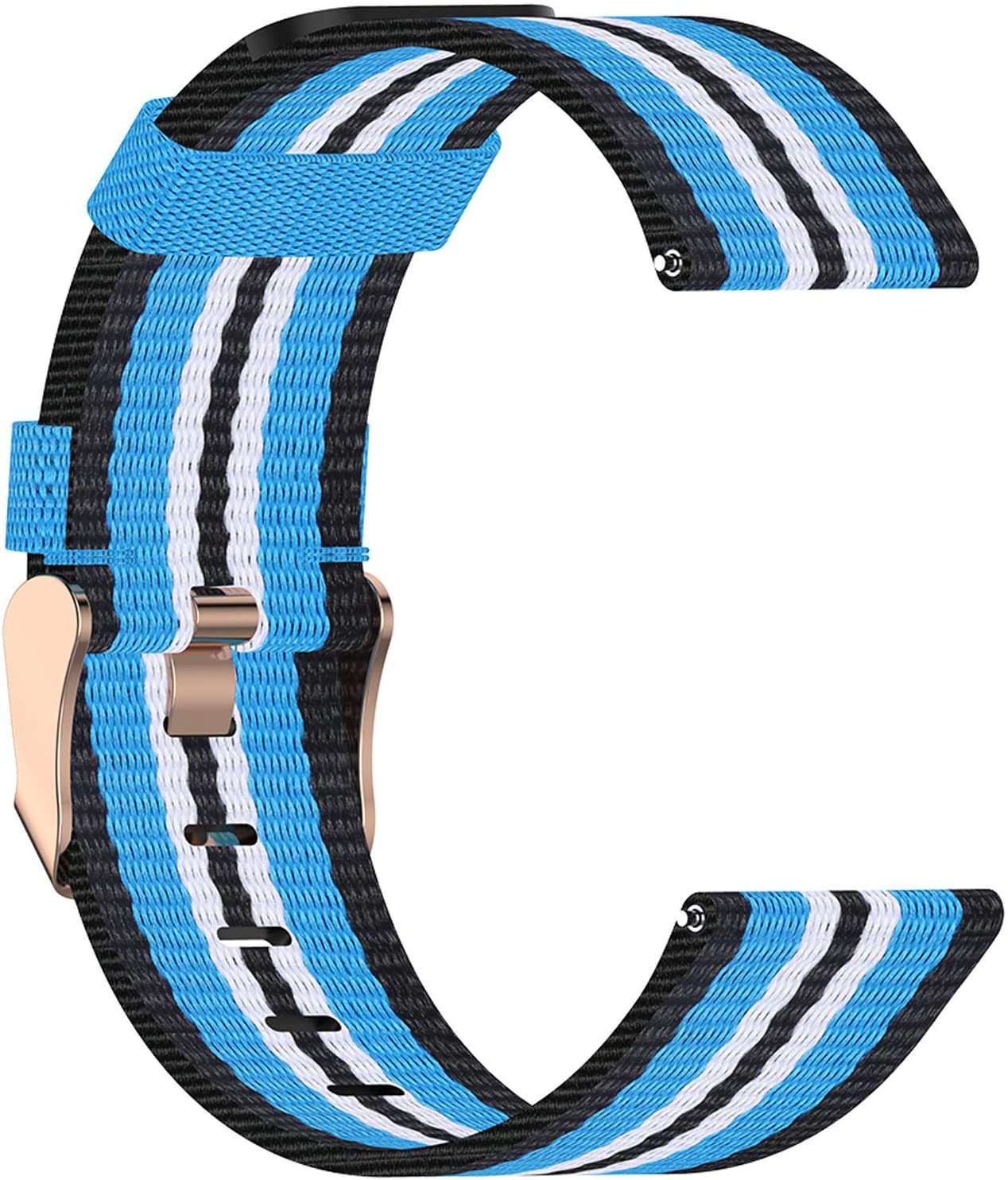 Garmin Venu 2 Plus Nylon Strap (Black/LightBlue)