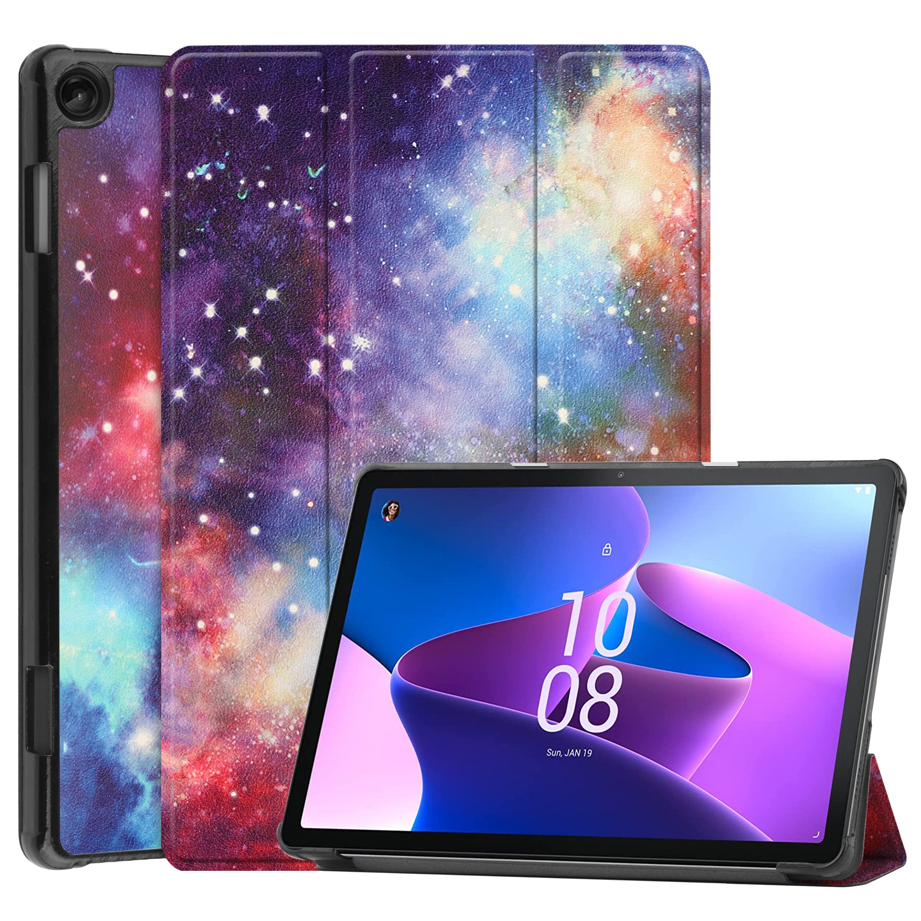Lenovo Tab M10 (3rd Gen) TB328 Designer Tri-Fold Case (Galaxy)