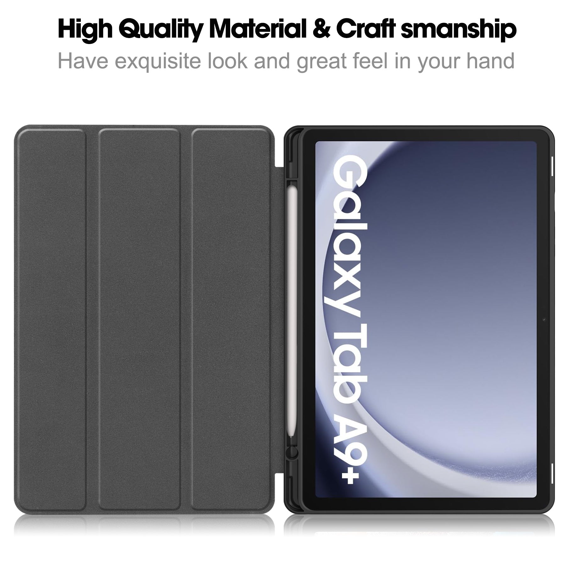 Tri Fold Pen Holder Case for Samsung Galaxy Tab A9 Plus X210
