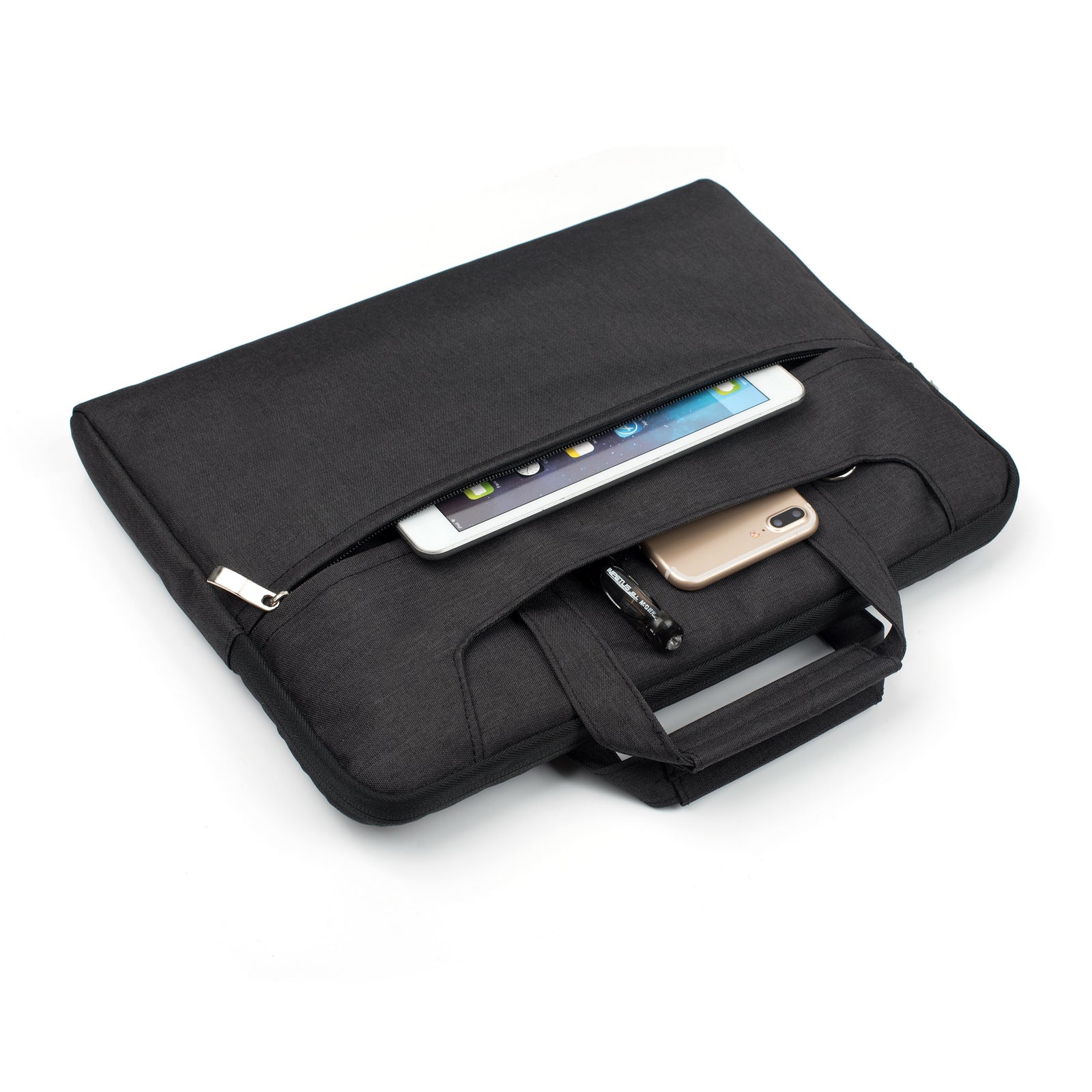 Laptop Shoulder Bag Briefcase Sleeve for 13-14" Laptops - Water Resistant - Black