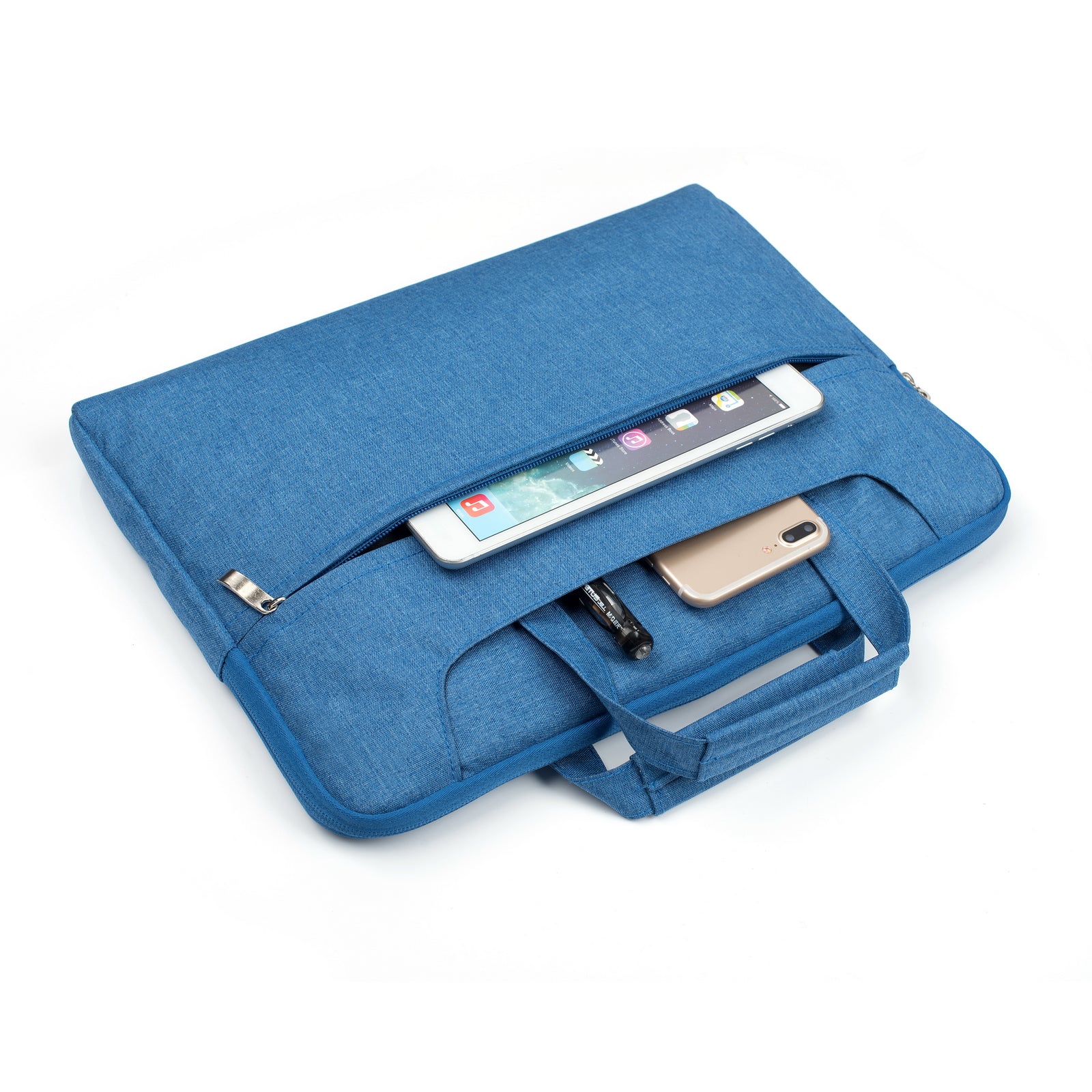 Laptop Shoulder Bag Briefcase Sleeve for 13-14" Laptops - Water Resistant - Denim Blue