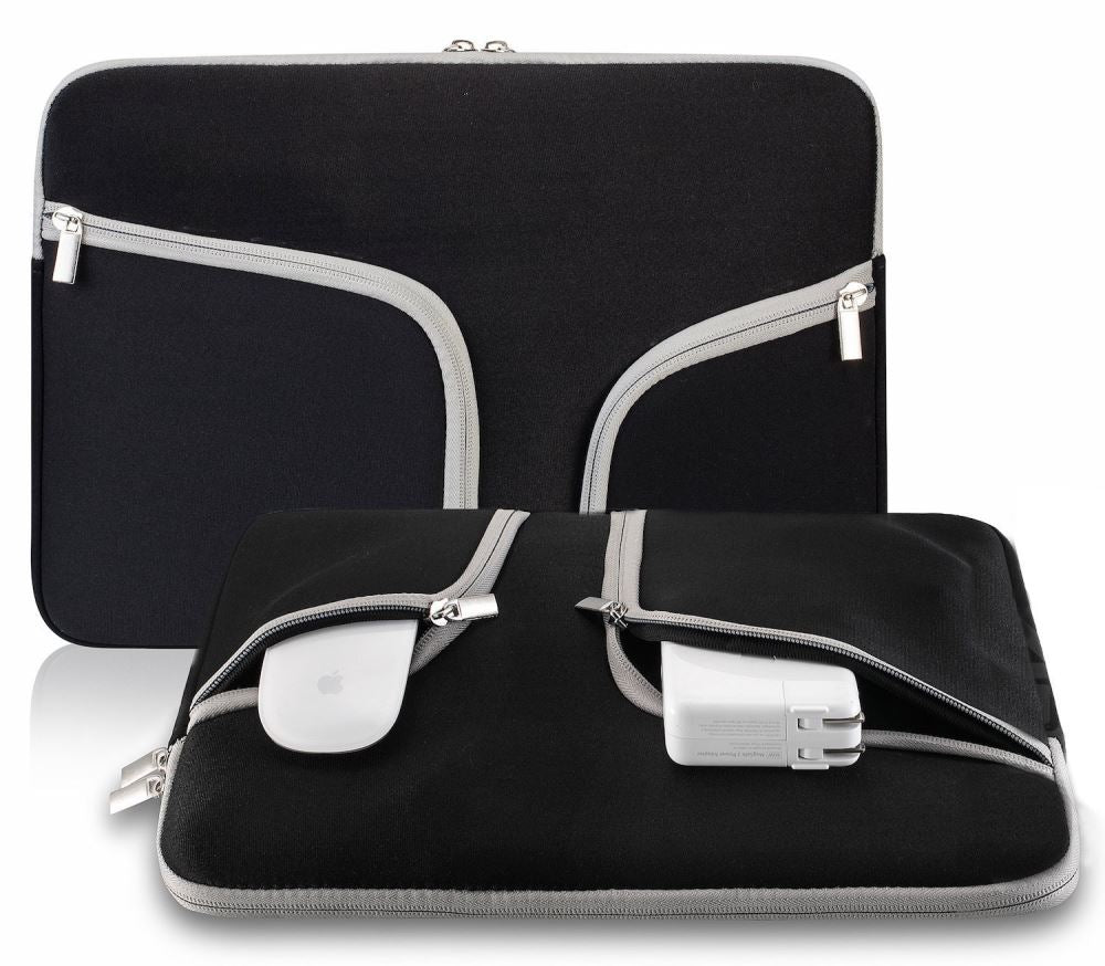 Neoprene Laptop Sleeve Case for 15-16" Laptops - Fits MacBook Air 15" & MacBook Pro 16" - Black