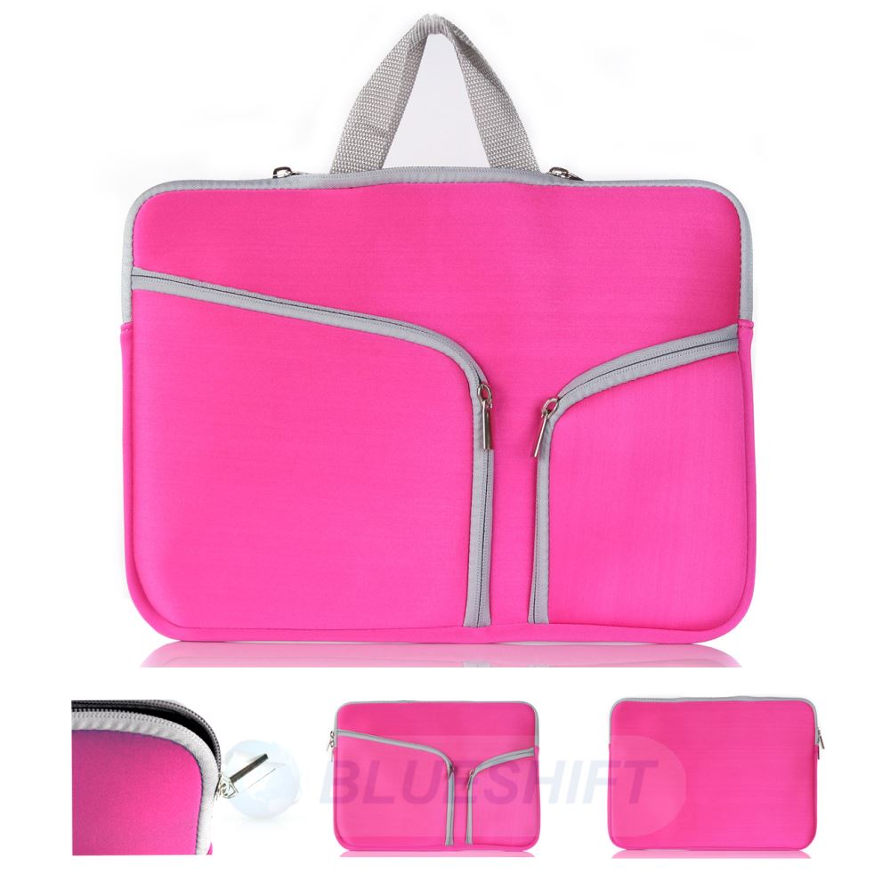 Neoprene Laptop Sleeve Case for 11-12" Laptops - Fits MacBook Air 11" & MacBook 12" - Pink