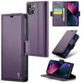 iPhone 14 CaseMe 023 Wallet Flip Cover, RFID Protection, Card Holder - Purple