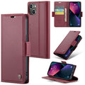 iPhone 14 Plus CaseMe 023 Wallet Flip Cover, RFID Protection, Card Holder - Maroon
