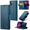iPhone 14 Plus CaseMe 023 Wallet Flip Cover, RFID Protection, Card Holder - Navy