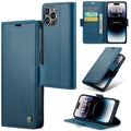 iPhone 14 Pro Max CaseMe 023 Wallet Flip Cover, RFID Protection, Card Holder - Navy
