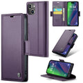 iPhone 15 CaseMe 023 Wallet Flip Cover, RFID Protection, Card Holder - Purple
