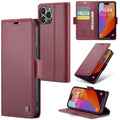 iPhone 15 Pro Max CaseMe 023 Wallet Flip Cover, RFID Protection, Card Holder - Maroon
