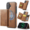 iPhone 16 DG.Ming MagSafe Wallet Case (Brown) - Brown