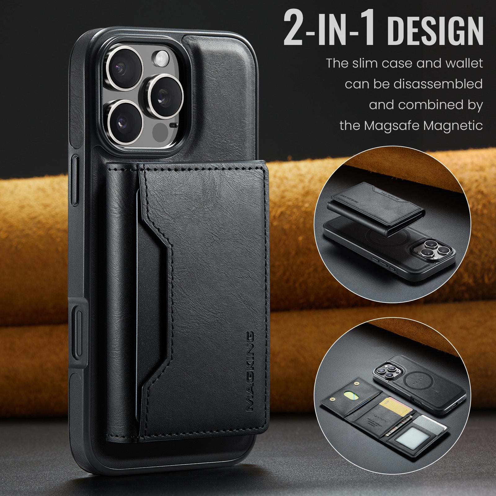 iPhone 17 Pro DG.Ming MagSafe Wallet Case [Black]