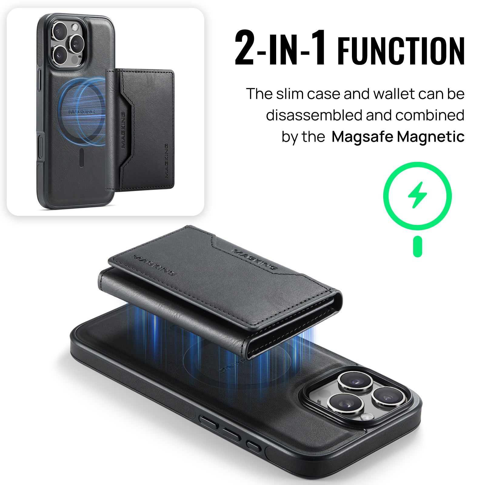 iPhone 17 Pro DG.Ming MagSafe Wallet Case [Black]
