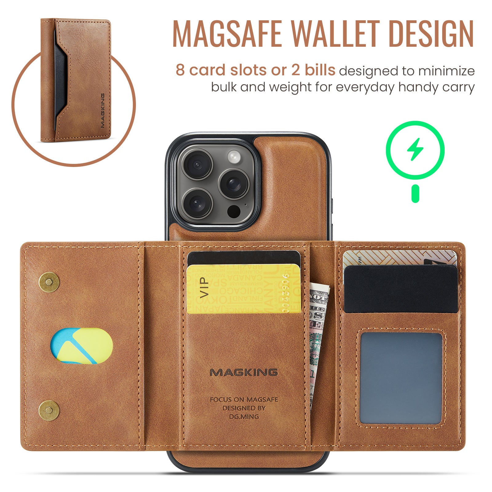 iPhone 17 Pro DG.Ming MagSafe Wallet Case [Brown]
