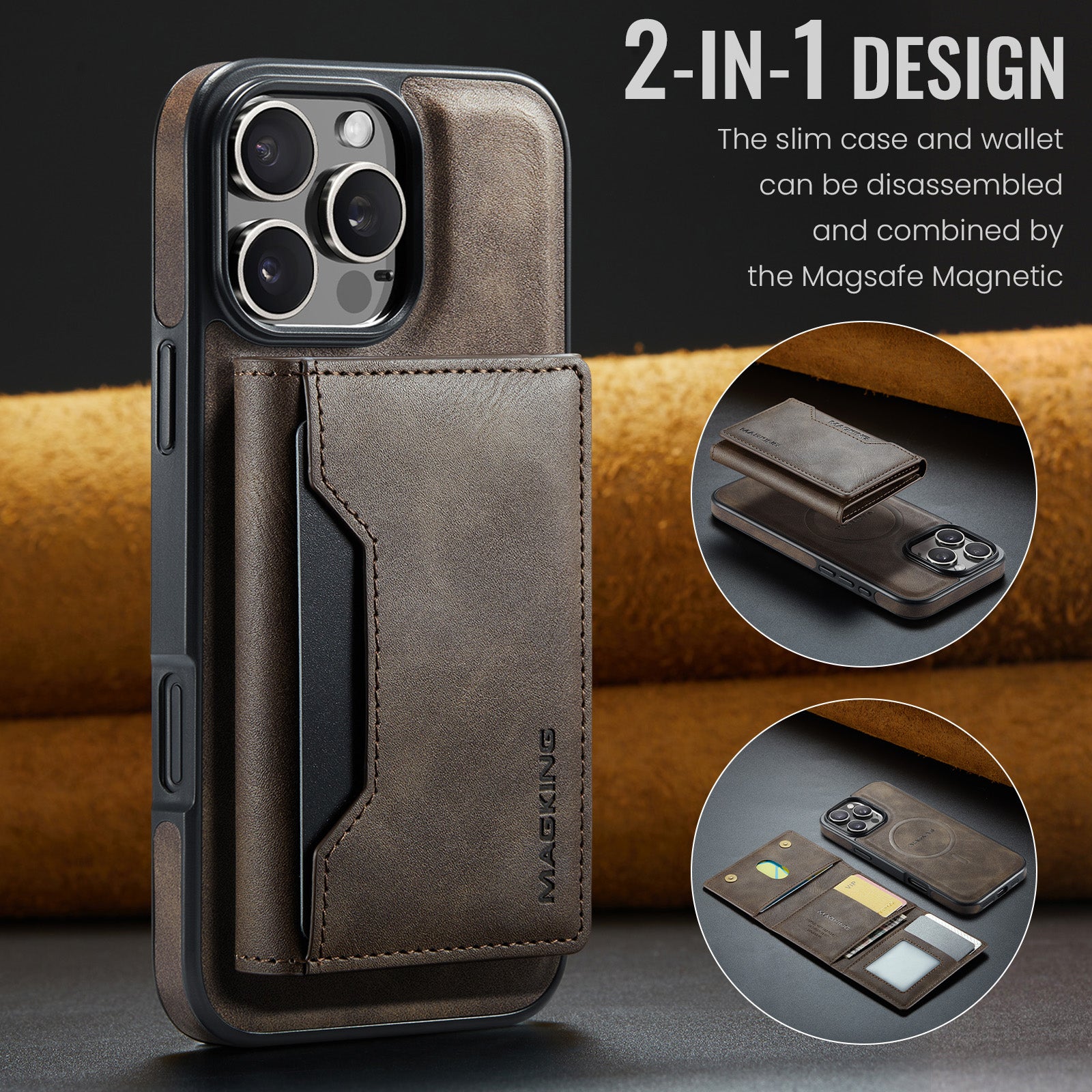 iPhone 17 Pro Max DG.Ming MagSafe Wallet Case [Coffee]