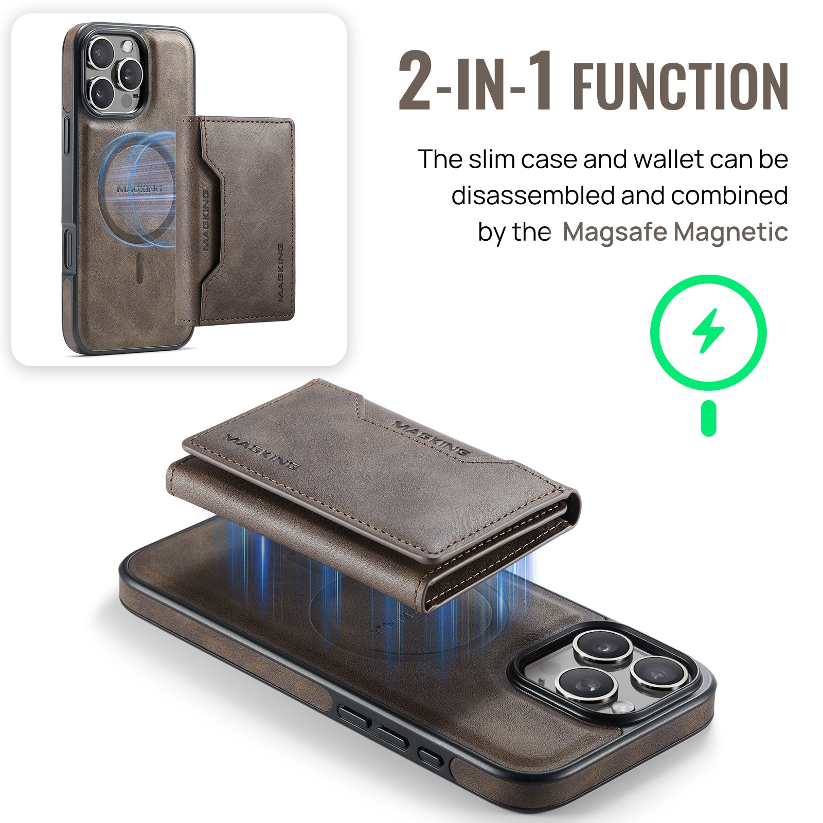 iPhone 17 Pro Max DG.Ming MagSafe Wallet Case [Coffee]