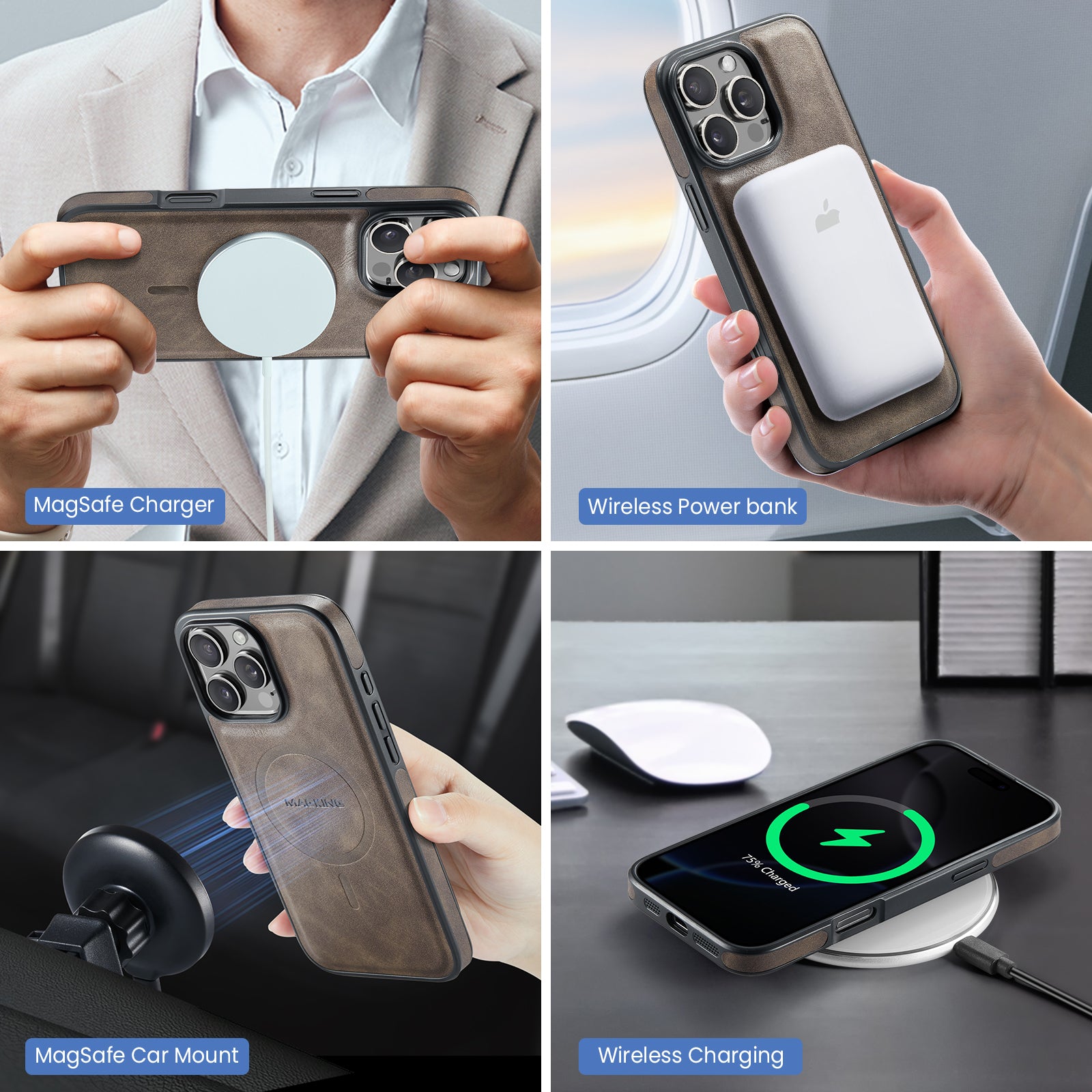 iPhone 17 Pro DG.Ming MagSafe Wallet Case [Coffee]