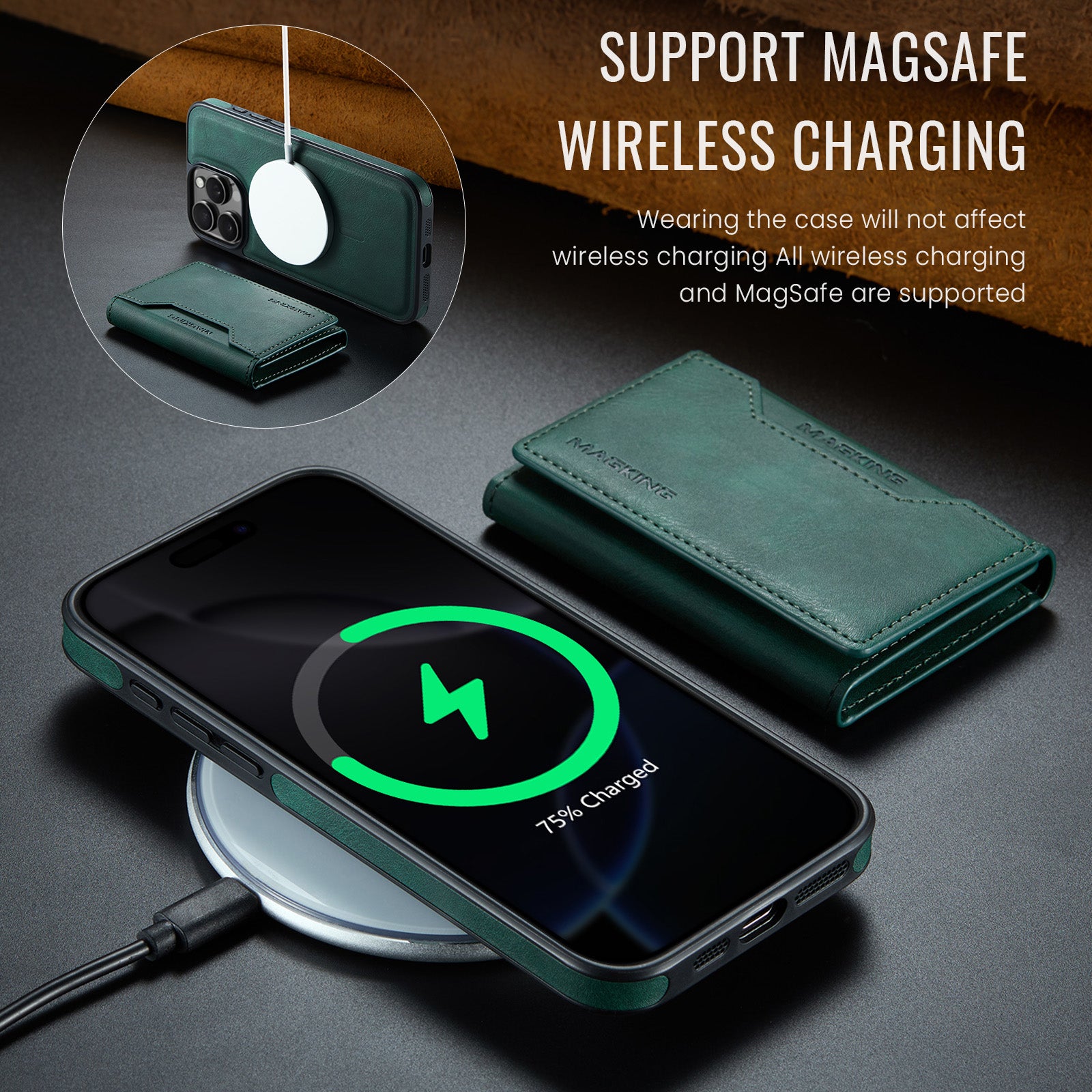 iPhone 17 Pro Max DG.Ming MagSafe Wallet Case [Green]