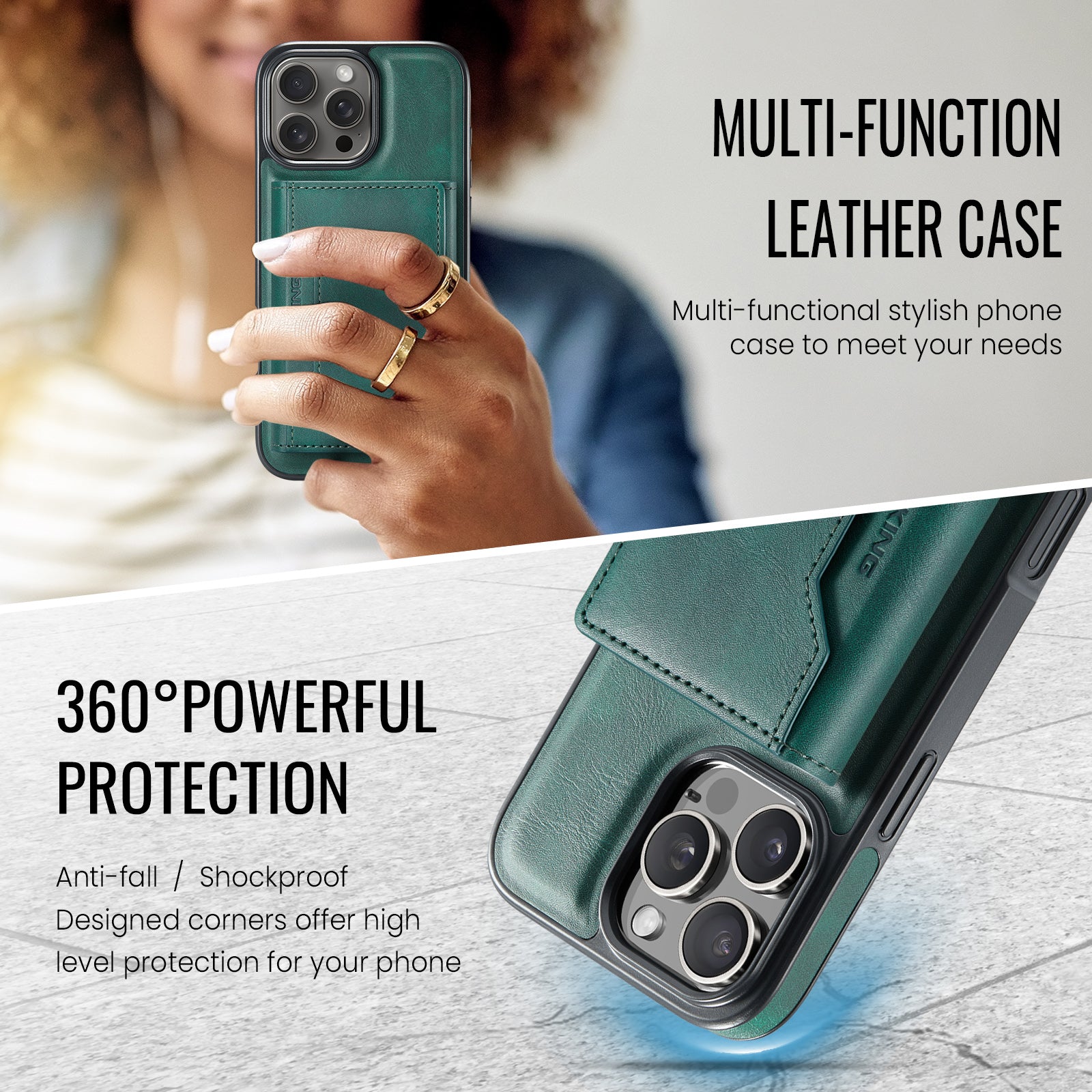 iPhone 16 Pro DG.Ming MagSafe Wallet Case (Green)