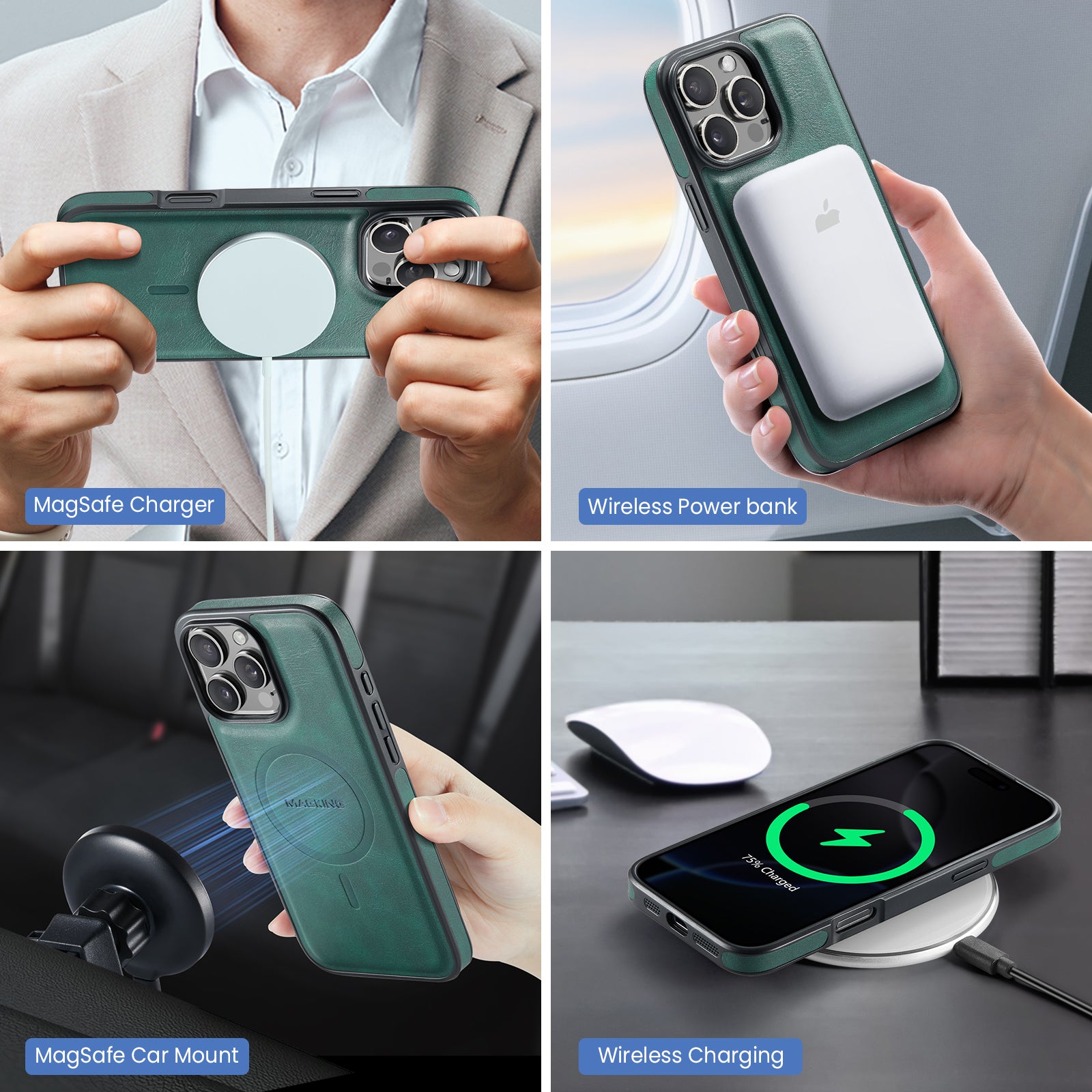iPhone 16 Pro DG.Ming MagSafe Wallet Case (Green)