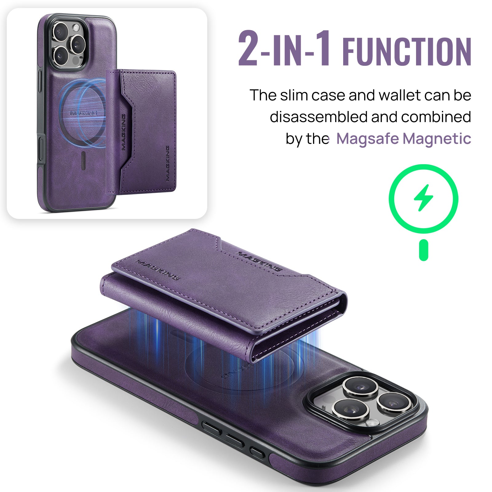 iPhone 17 Pro Max DG.Ming MagSafe Wallet Case [Purple]