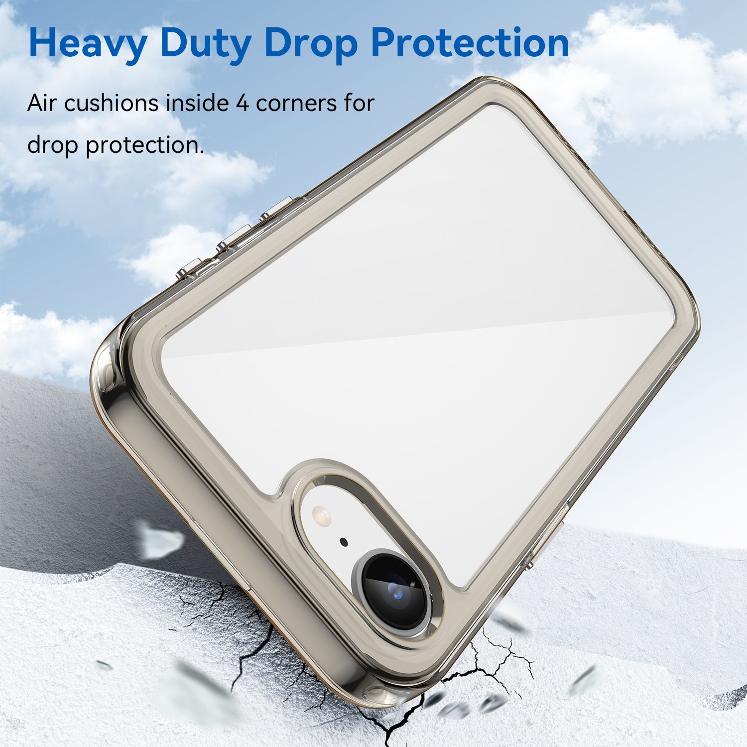 iPhone 16e Soft TPU Bumper Case [Clear Gray]