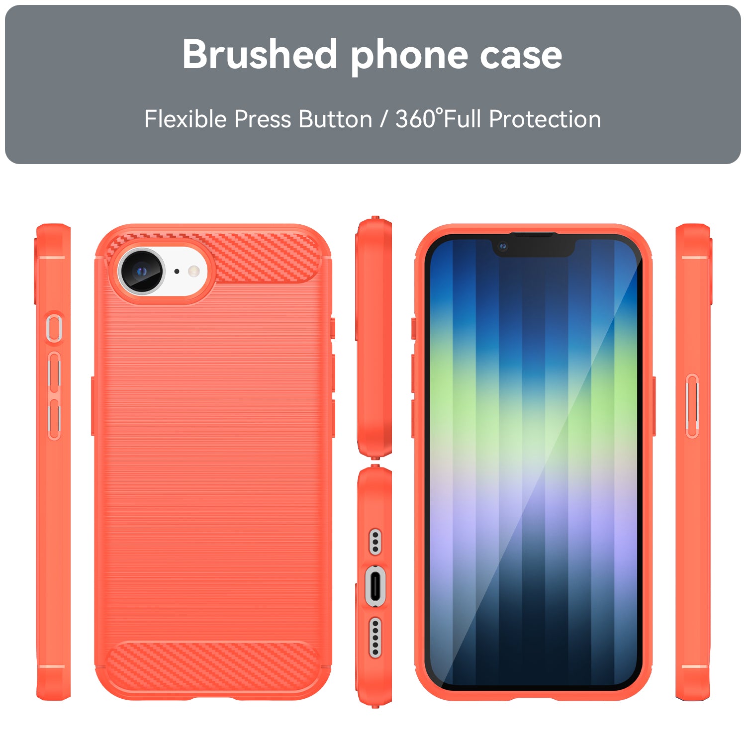iPhone 16e Carbon Fibre Brushed Case [Red]