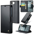 iPhone 16e 17e CaseMe Retro Wallet Case Black - Black