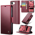 iPhone 16e 17e CaseMe Retro Wallet Case Maroon - Maroon