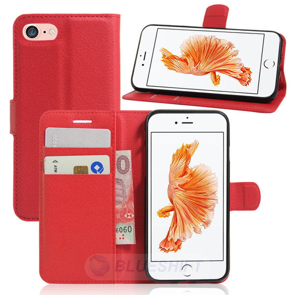 iPhone SE Case (3rd Gen) PU Wallet (Red)