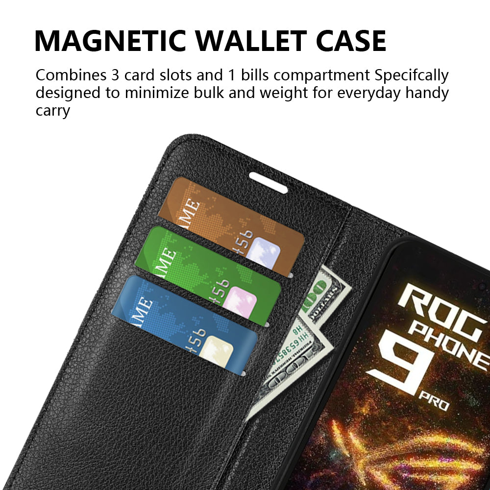 Asus ROG Phone 9 PU Wallet Case [Black]