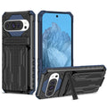 Google Pixel 9 Heavy Duty Kickstand Card Holder Case Shockproof Navy - Navy