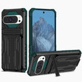 Google Pixel 9 Heavy Duty Kickstand Card Holder Case Shockproof Teal - Teal