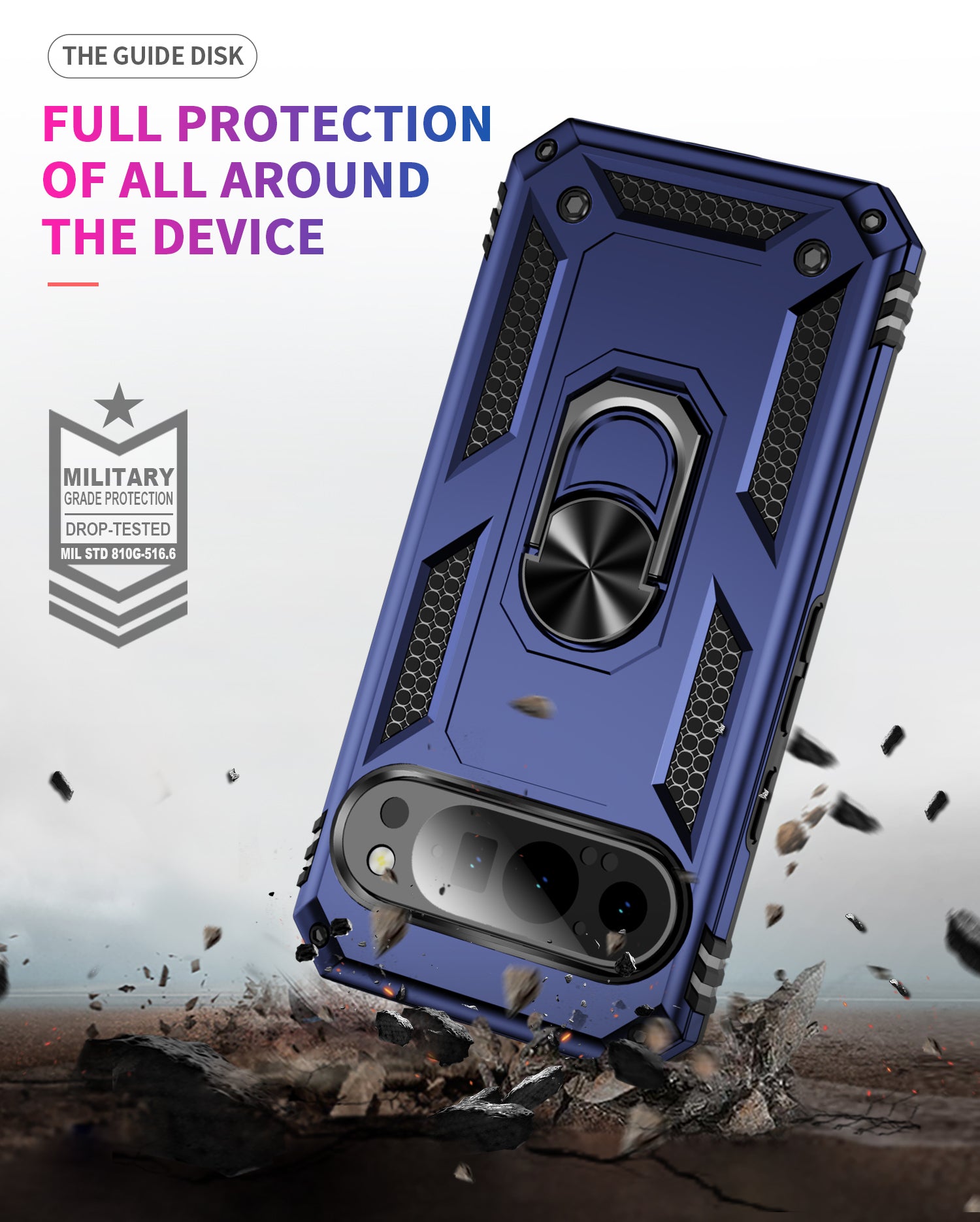 Google Pixel 9 Pro Military Armour Ring Case [Navy]
