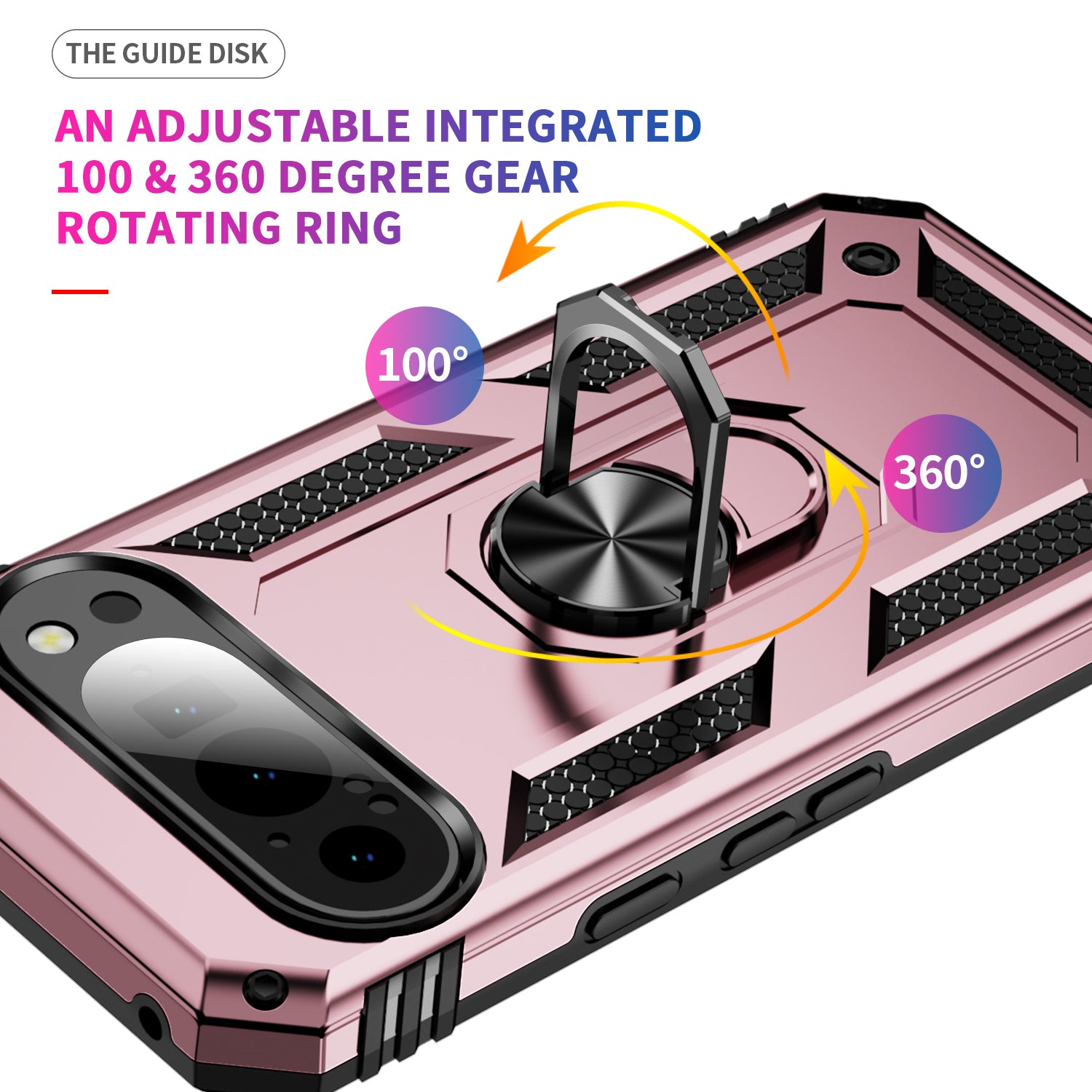 Google Pixel 9 Pro Military Armour Ring Case [RoseGold]