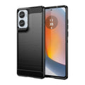 Motorola Moto Edge 50Fusion Carbon Fibre TPU Case Slim Shockproof Cover Black - Black