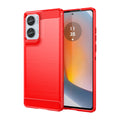 Motorola Moto Edge 50Fusion Carbon Fibre TPU Case Slim Shockproof Cover Red - Red
