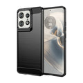Motorola Moto Edge 50Pro Carbon Fibre TPU Case Slim Shockproof Cover Black - Black