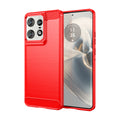 Motorola Moto Edge 50Pro Carbon Fibre TPU Case Slim Shockproof Cover Red - Red