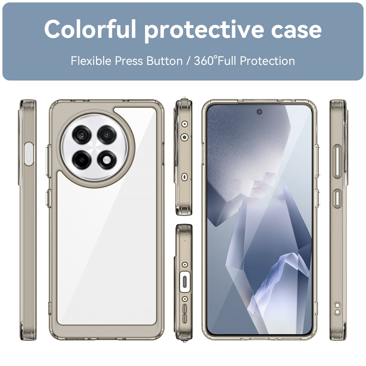 OnePlus 13R 5G Soft TPU Bumper Case [Clear Grey]