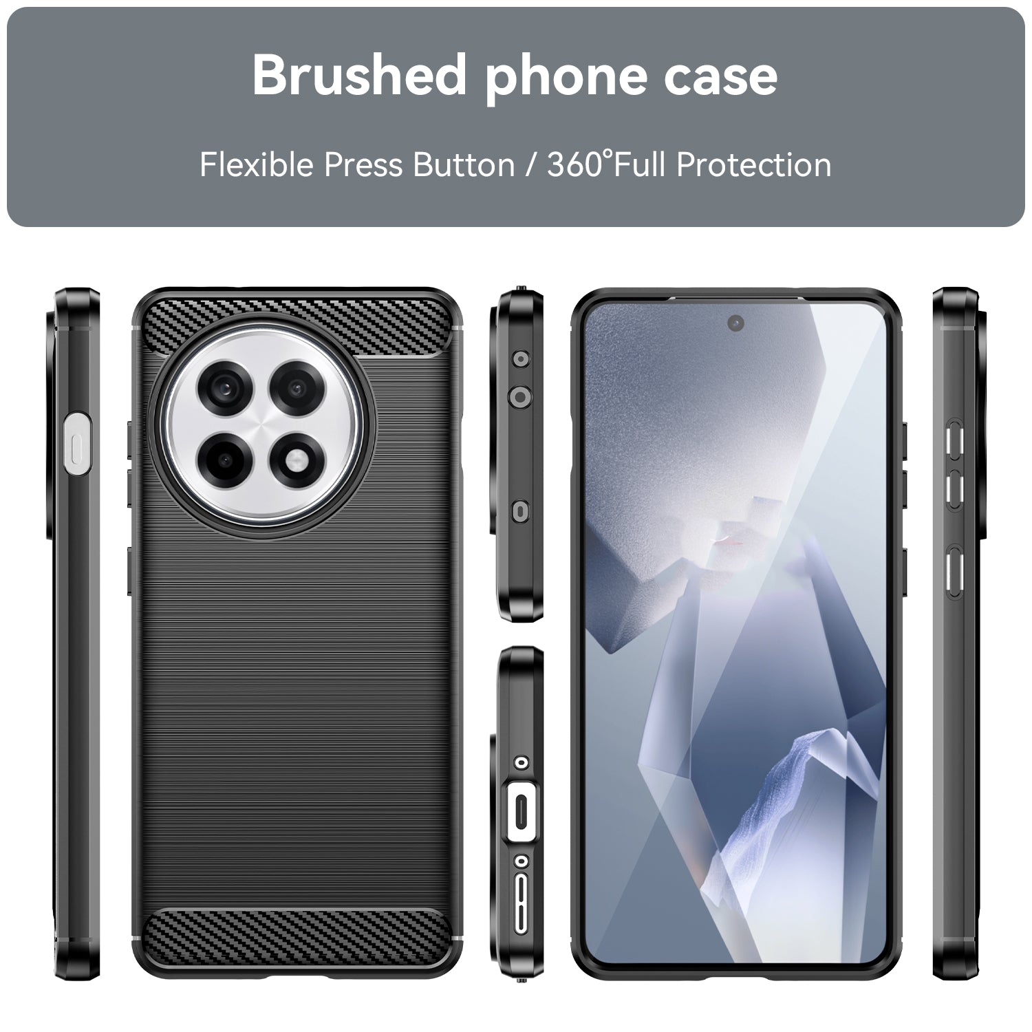 OnePlus 13R 5G Carbon Fibre Brushed Case [Black]