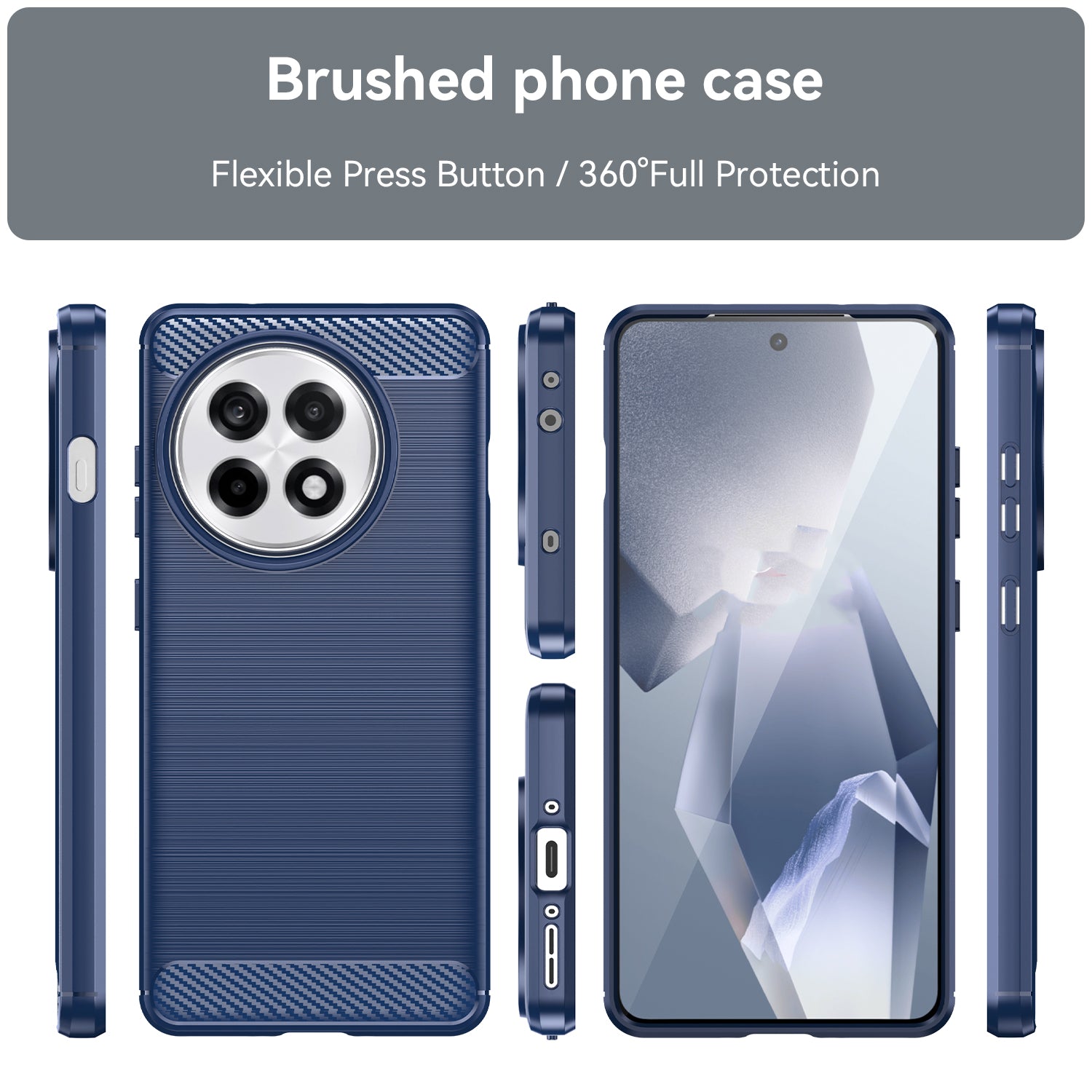 OnePlus 13R 5G Carbon Fibre Brushed Case [Navy]