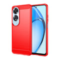 OPPO A60 4G Carbon Fibre TPU Case Slim Shockproof Cover Red - Red