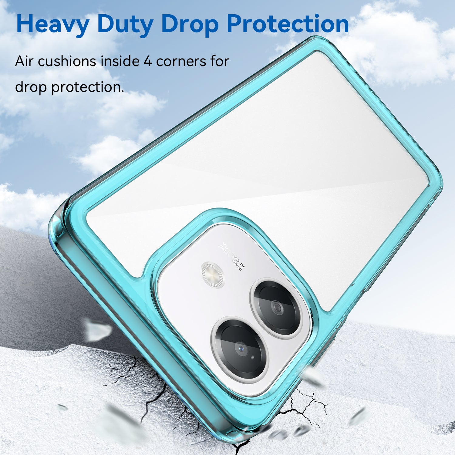 OPPO A40 4G Soft TPU Bumper Case [Clear Blue]