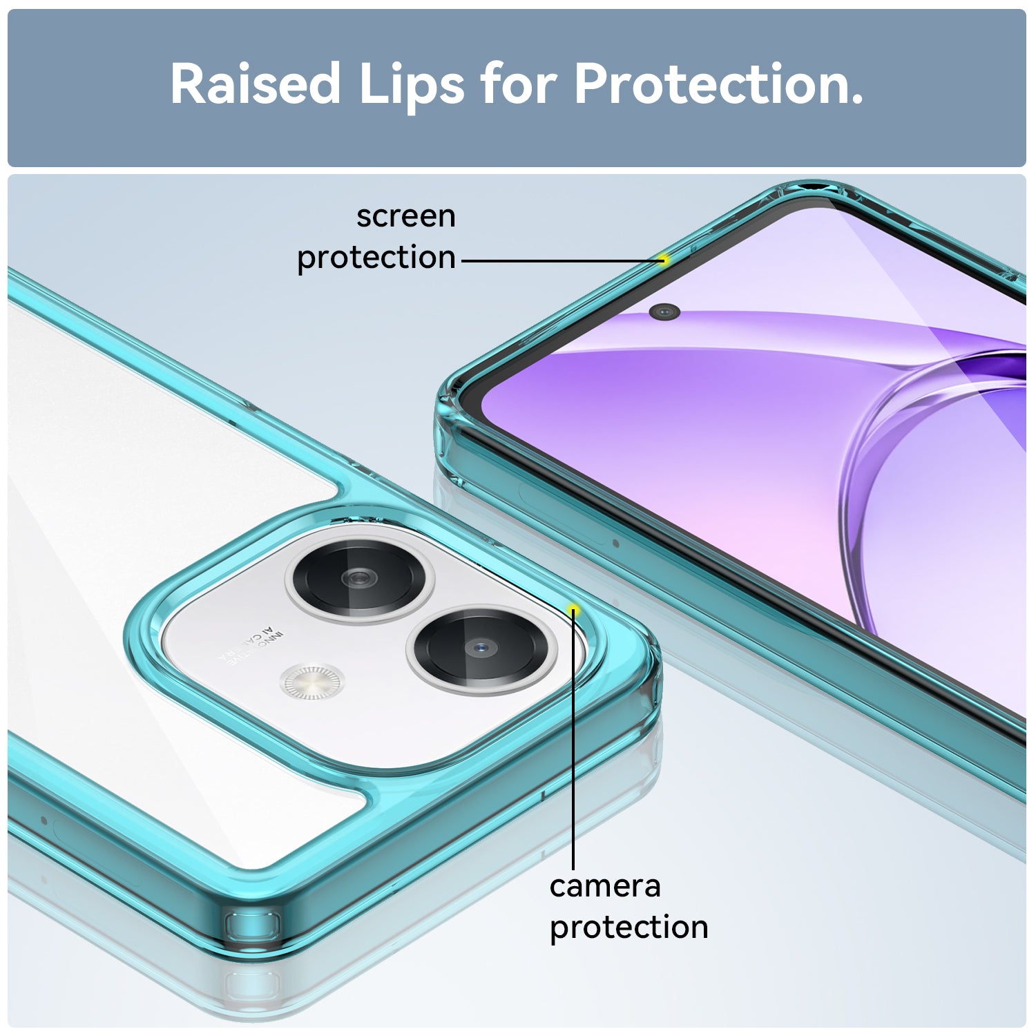 OPPO A40 4G Soft TPU Bumper Case [Clear Blue]