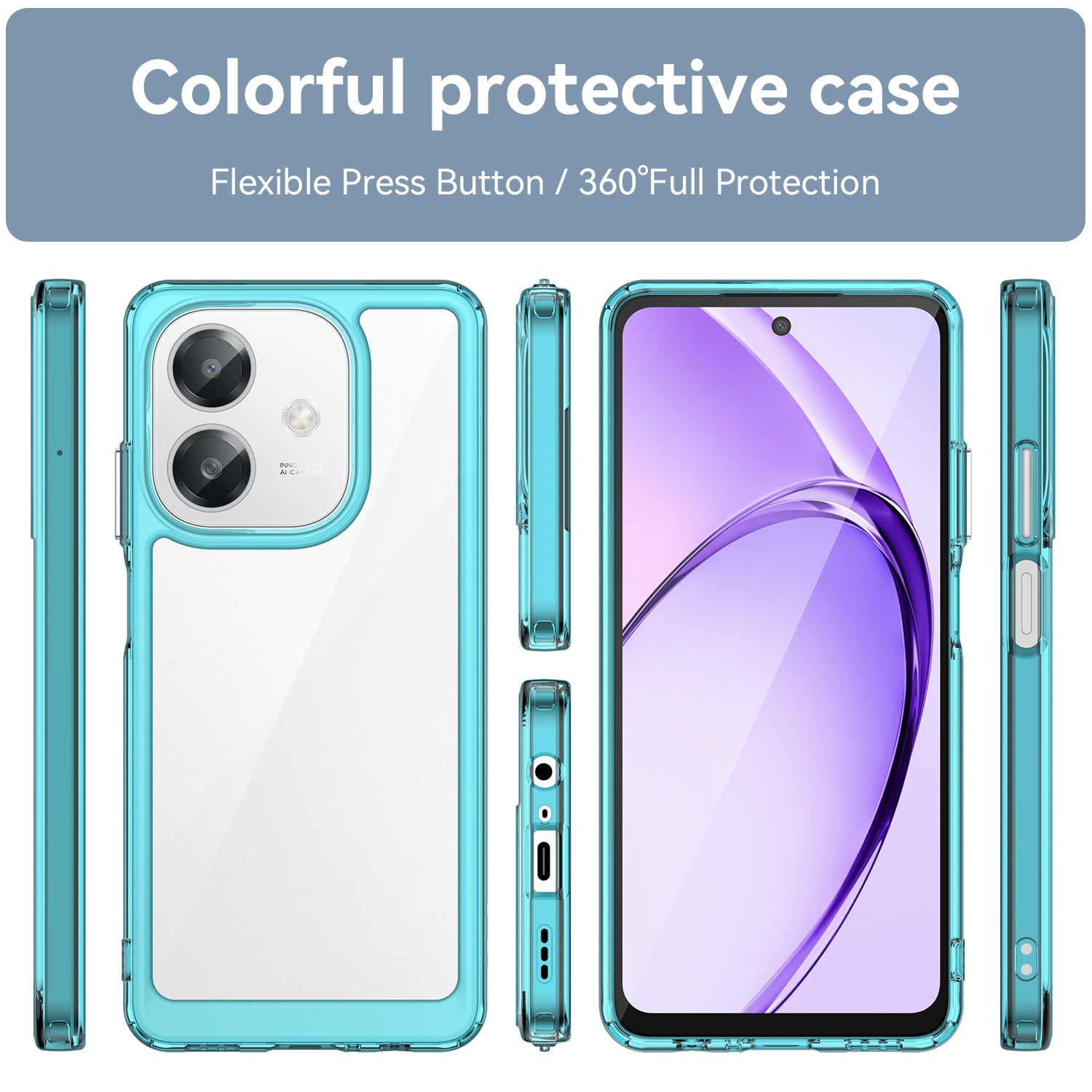 OPPO A40 4G Soft TPU Bumper Case [Clear Blue]